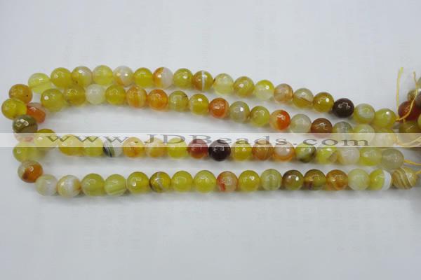 CAG5103 15.5 inches 10mm faceted round line agate beads wholesale