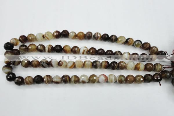 CAG5108 15.5 inches 10mm faceted round line agate beads wholesale