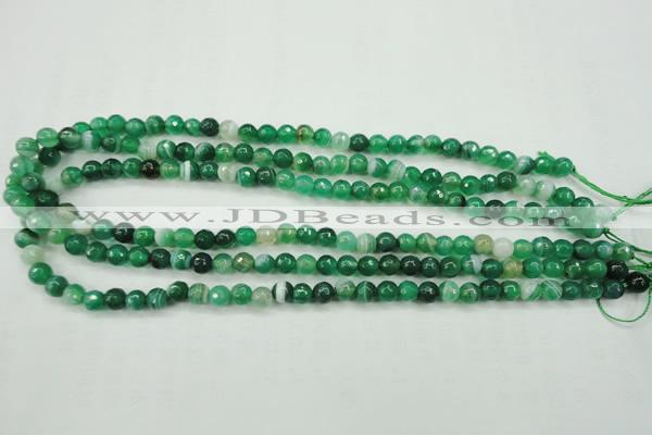 CAG5120 15.5 inches 4mm faceted round line agate beads wholesale