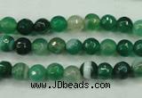 CAG5121 15.5 inches 6mm faceted round line agate beads wholesale