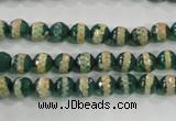 CAG5136 15 inches 6mm faceted round tibetan agate beads wholesale