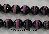 CAG5149 15 inches 10mm faceted round tibetan agate beads wholesale