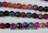 CAG5191 15 inches 6mm faceted round fire crackle agate beads