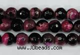 CAG5204 15 inches 8mm faceted round fire crackle agate beads