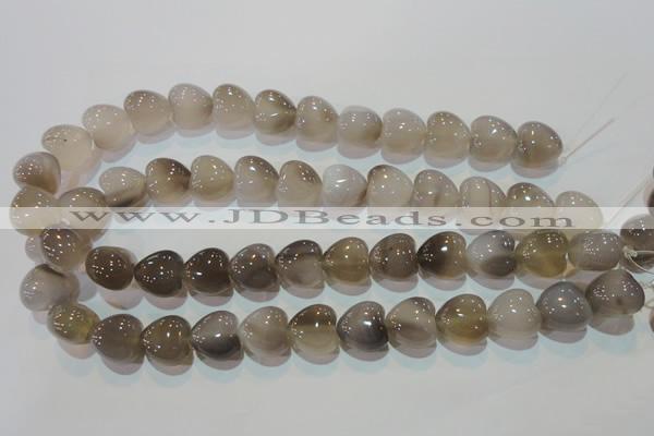 CAG5263 15.5 inches 16*16mm heart Brazilian grey agate beads