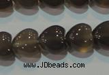 CAG5265 15.5 inches 12*12mm heart Brazilian grey agate beads