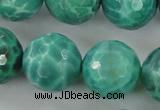 CAG5315 15.5 inches 16mm faceted round peafowl agate gemstone beads