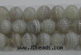 CAG5321 15.5 inches 6mm round grey line agate beads wholesale