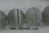 CAG5327 15.5 inches 20mm round grey line agate beads wholesale