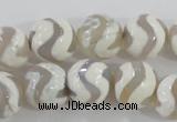 CAG5331 15.5 inches 12mm faceted round tibetan agate beads wholesale