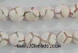 CAG5334 15.5 inches 10mm faceted round tibetan agate beads wholesale