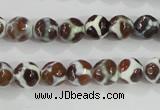 CAG5338 15.5 inches 8mm faceted round tibetan agate beads wholesale