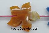 CAG5388 15.5 inches 36mm carved flower dragon veins agate beads