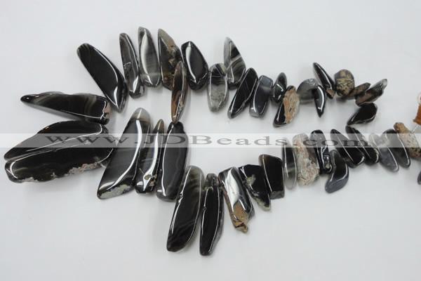 CAG5468 15.5 inches 8*20mm - 15*60mm freeform agate gemstone beads