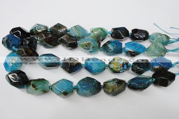 CAG5506 15.5 inches 15*20mm – 20*25mm faceted nuggets agate beads