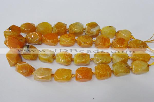 CAG5509 15.5 inches 16*17*22mm faceted nuggets agate beads