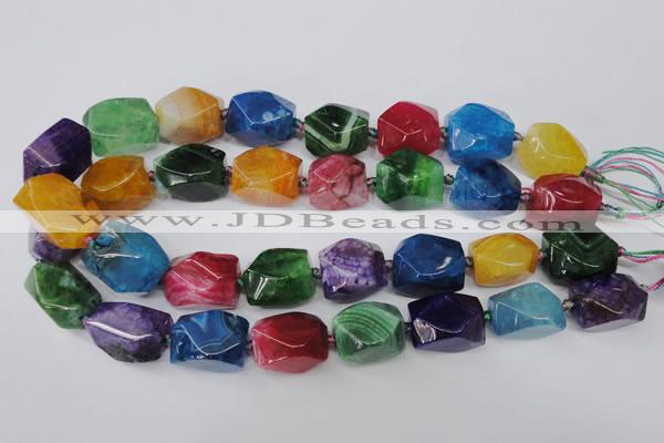 CAG5513 15.5 inches 16*17*22mm faceted nuggets agate beads