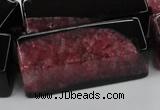 CAG5543 15.5 inches 15*15*40mm cuboid agate druzy geode beads