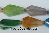 CAG5570 15 inches 12*23mm - 15*25mm faceted nuggets agate beads