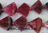 CAG5581 15 inches 15*20mm faceted triangle dragon veins agate beads