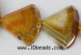 CAG5586 15 inches 30*40mm faceted triangle dragon veins agate beads