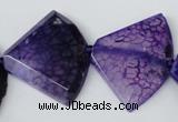 CAG5587 15 inches 30*40mm faceted triangle dragon veins agate beads