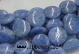 CAG559 16 inches 12mm flat round blue agate gemstone beads wholesale