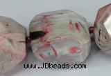 CAG5597 15 inches 25mm faceted nuggets agate gemstone beads