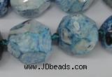 CAG5598 15 inches 20mm faceted nuggets agate gemstone beads