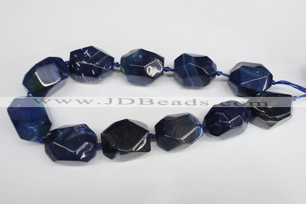 CAG5613 15 inches 25*30mm faceted nuggets agate gemstone beads