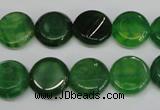 CAG5629 15 inches 12mm flat round dragon veins agate beads