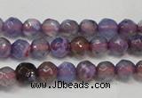 CAG5652 15 inches 4mm faceted round fire crackle agate beads