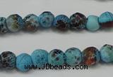 CAG5658 15 inches 4mm faceted round fire crackle agate beads