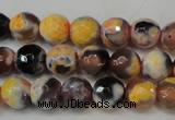 CAG5671 15 inches 6mm faceted round fire crackle agate beads