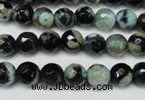 CAG5685 15 inches 8mm faceted round fire crackle agate beads