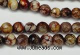 CAG5691 15 inches 8mm faceted round fire crackle agate beads