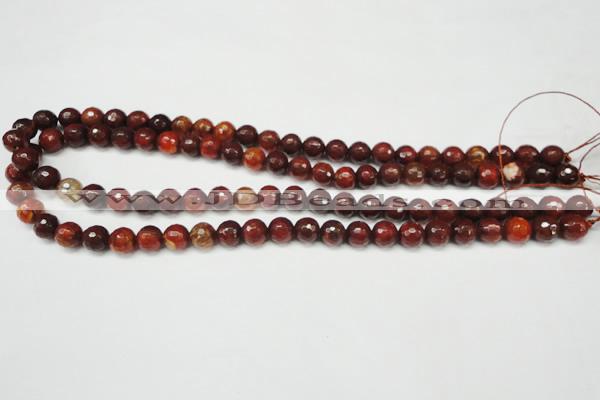 CAG5699 15 inches 8mm faceted round fire crackle agate beads