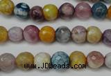 CAG5700 15 inches 8mm faceted round fire crackle agate beads