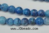 CAG5703 15 inches 8mm faceted round fire crackle agate beads