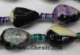 CAG5727 15 inches 13*18mm faceted teardrop fire crackle agate beads