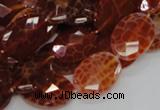 CAG576 15.5 inches 18*25mm faceted oval natural fire agate beads