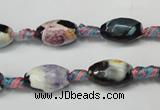 CAG5772 15 inches 8*12mm faceted rice fire crackle agate beads