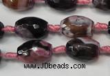 CAG5783 15 inches 12*16mm faceted rice fire crackle agate beads