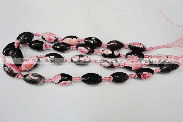 CAG5796 15 inches 13*22mm faceted rice fire crackle agate beads