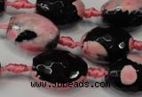 CAG5798 15 inches 15*20mm faceted rice fire crackle agate beads