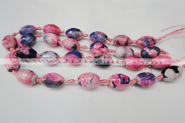 CAG5799 15 inches 15*20mm faceted rice fire crackle agate beads