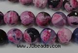 CAG5810 15 inches 10mm faceted round fire crackle agate beads