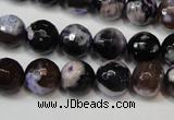 CAG5814 15 inches 10mm faceted round fire crackle agate beads