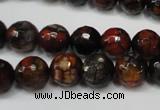 CAG5816 15 inches 10mm faceted round fire crackle agate beads