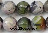 CAG5856 15 inches 16mm faceted round fire crackle agate beads